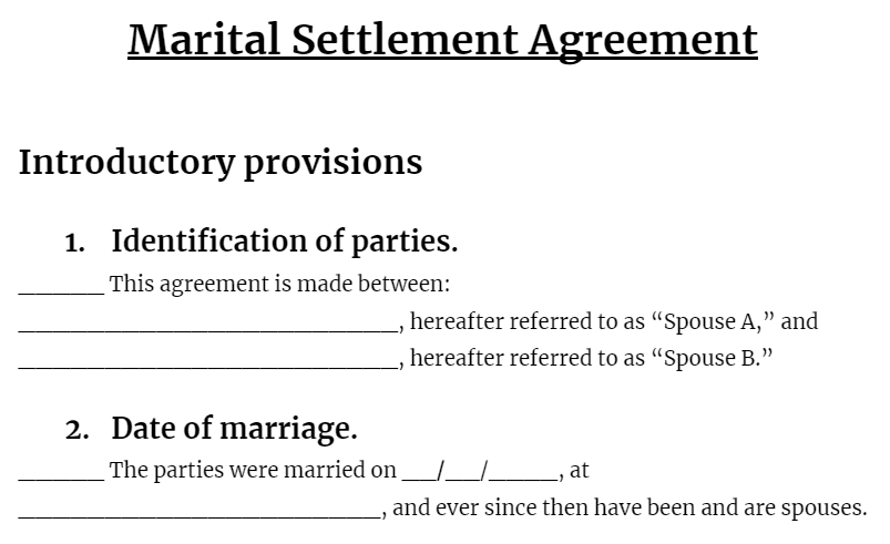 template-for-divorce-agreement