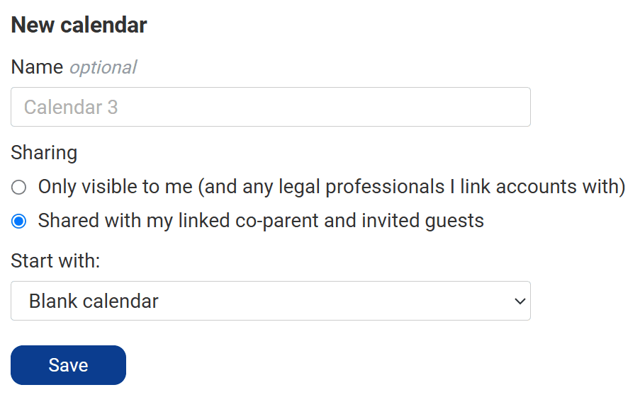 Create Custody Calendar